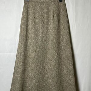 Vintage Jaclyn Smith Neutral Micro-Print A-Line Maxi Skirt (Size 6)